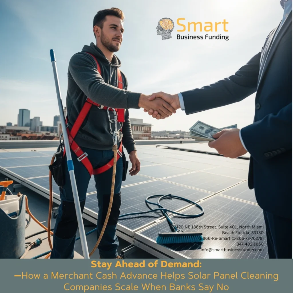 How a Merchant Cash Advance Helps Solar Panel Cleaning Companies Scale When Banks Say No