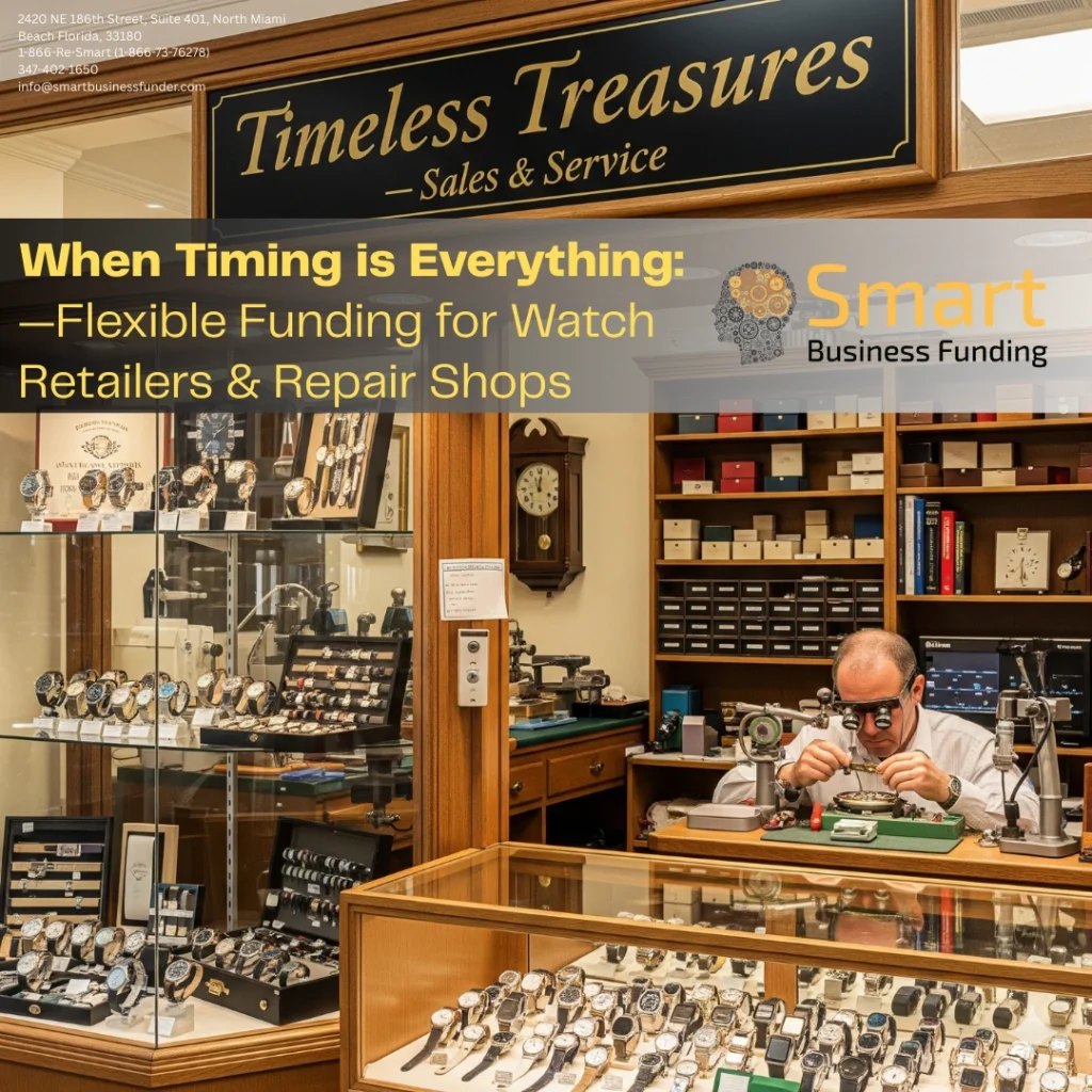 Fast and Flexible Funding for Watch Retailers & Repair Shops