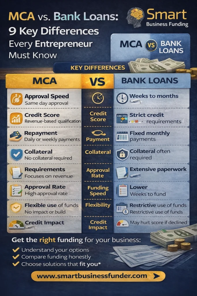 MCA vs. Bank Loans: 9 Key Differences Every Entrepreneur Must Know